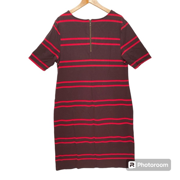 Old Navy Burgundy and Red Striped Midi Length Shirt Dress Women's Size XXL - Picture 2 of 8